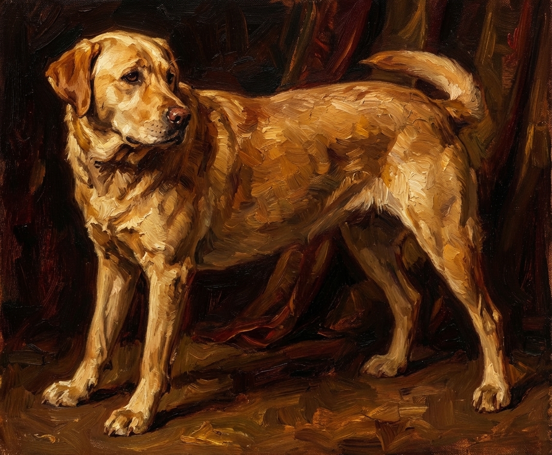 Timeless oil portrait of a Labrador